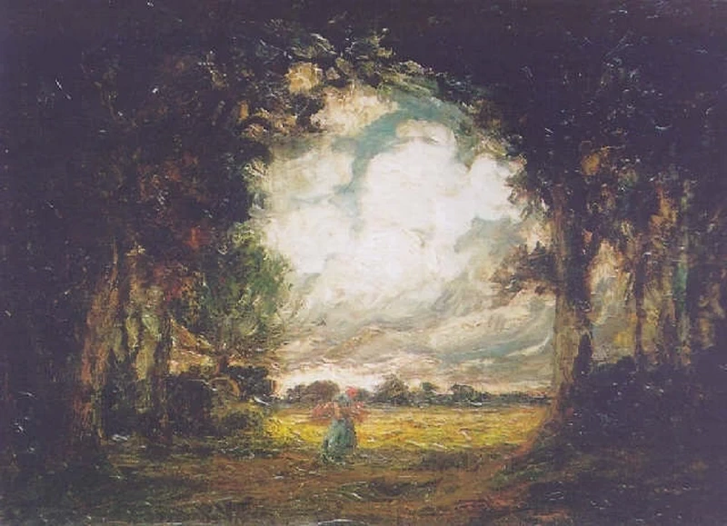 Contadina in un paesaggio tormentato, 1870